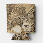 Wild Sepia Leopard Can Cooler 缶クーラー (裏面)