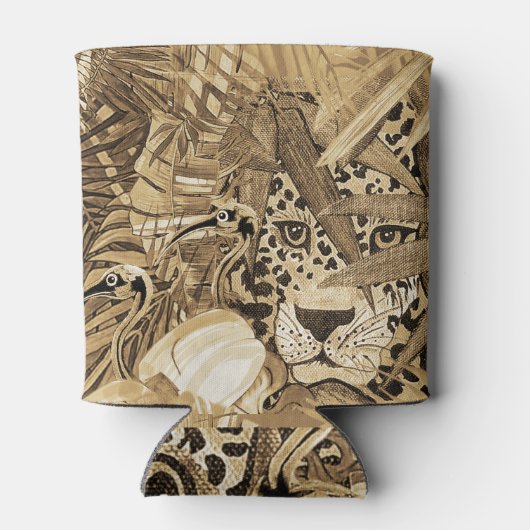 Wild Sepia Leopard Can Cooler 缶クーラー (裏面)