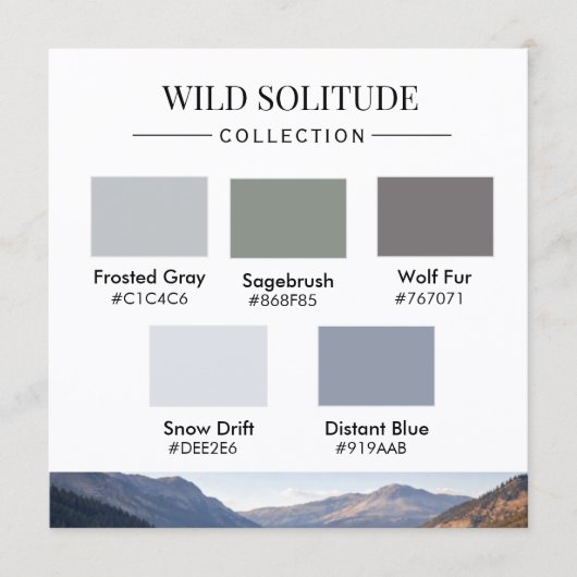 Wild Solitude Color Palette Card 招待状 (正面)