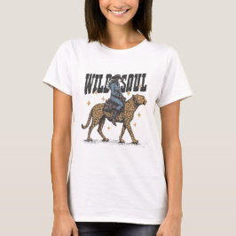 WILD SOUL カウガール チーター ライド ヴィンテージ デザイン Tシャツ
