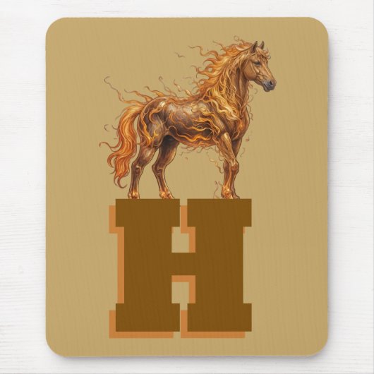 Wild Spirit Stampede – 荒々しい奔走の馬 アート マウスパッド (正面)
