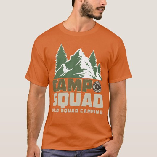 WILD SQUAD CAMPING retro Tシャツ (正面)