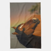 Wild Stallion, Golden Light and Rainbow キッチンタオル (縦)