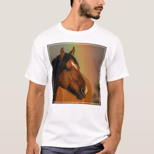 Wild Stallion, Golden Light and Rainbow Tシャツ (正面)