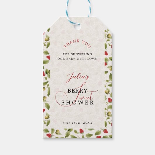 WILD STRAW BERRY SWEET BABY SHOWER ギフトタグ (正面)