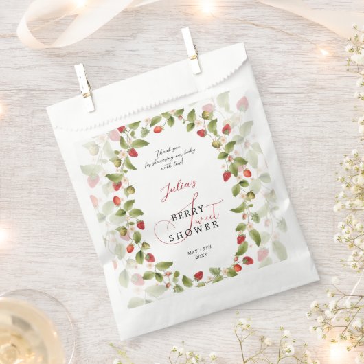 WILD STRAW BERRY SWEET BABY SHOWER フェイバーバッグ (クリップ留めされた状態)