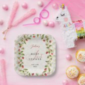WILD STRAW BERRY SWEET BABY SHOWER ペーパープレート (パーティー)