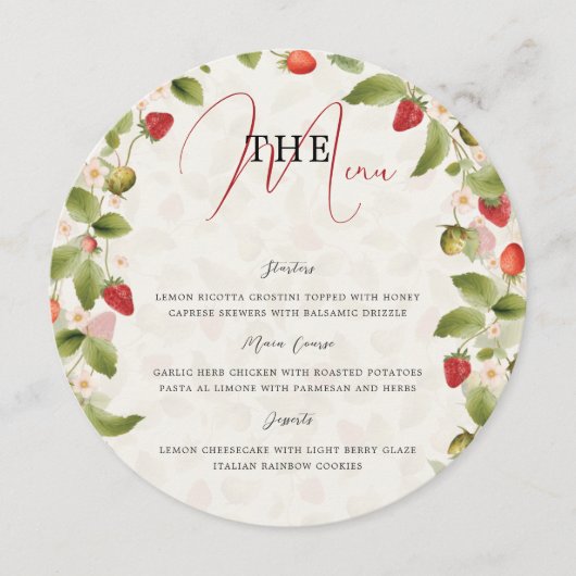 WILD STRAW BERRY SWEET BABY SHOWER メニュー (正面)