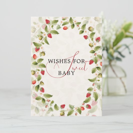 WILD STRAW BERRY SWEET BABY SHOWER 招待状 (スタンド正面)