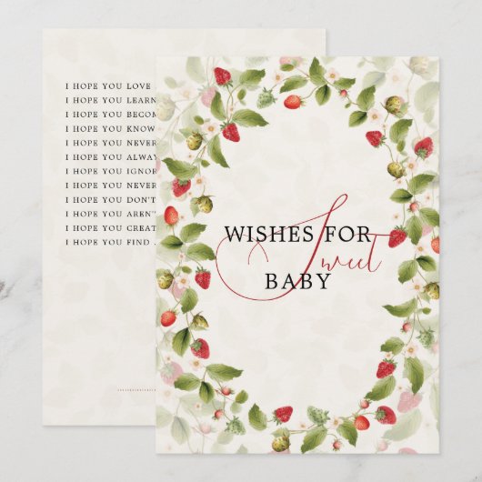 WILD STRAW BERRY SWEET BABY SHOWER 招待状 (正面/裏面)