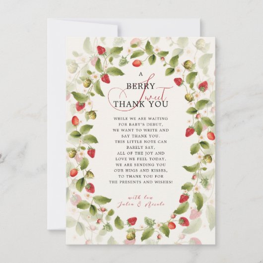 WILD STRAW BERRY SWEET BABY SHOWER 招待状 (正面)