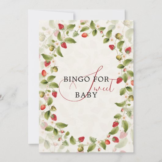 WILD STRAW BERRY SWEET BABY SHOWER INVITATION 招待状 (正面)