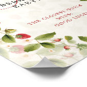 WILD STRAW BERRY SWEET BABY SHOWER SIGN ポスター (角)