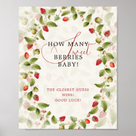 WILD STRAW BERRY SWEET BABY SHOWER SIGN ポスター