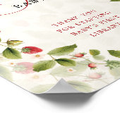 WILD STRAW BERRY SWEET BABY SHOWER SIGN ポスター (角)