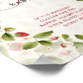 WILD STRAW BERRY SWEET BABY SHOWER SIGN ポスター (角)