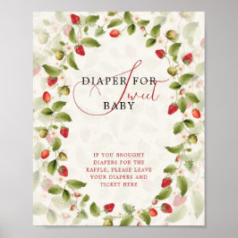 WILD STRAW BERRY SWEET BABY SHOWER SIGN ポスター