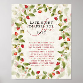 WILD STRAW BERRY SWEET BABY SHOWER SIGN ポスター