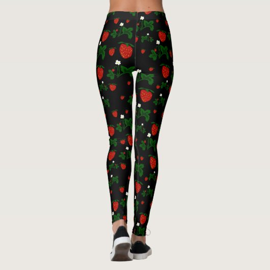 Wild Strawberries Pattern Leggings レギンス (裏面)