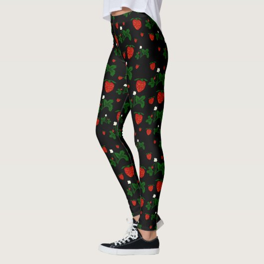 Wild Strawberries Pattern Leggings レギンス (左)