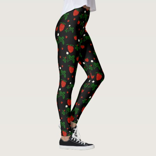 Wild Strawberries Pattern Leggings レギンス (右)
