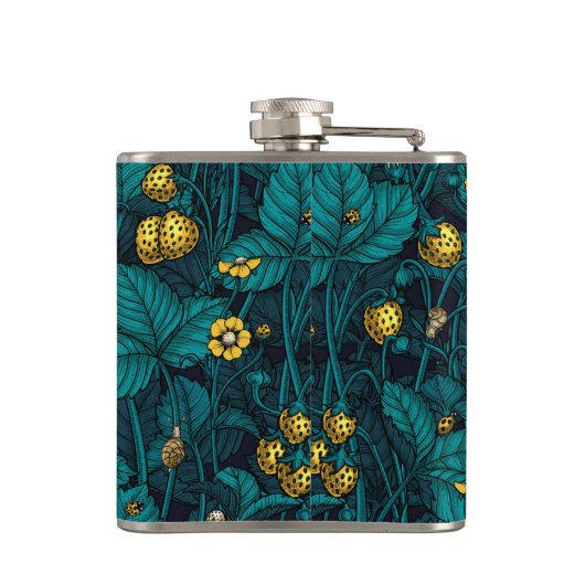 Wild strawberries, yellow and blue フラスク (裏面)