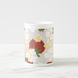 Wild Strawberry Flower Tall Mug ボーンチャイナマグカップ