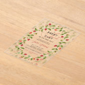 WILD STRAWBERRY SWEET BABY SHOWER アクリル招待状 (レイダウン)