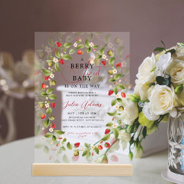 WILD STRAWBERRY SWEET BABY SHOWER アクリル招待状