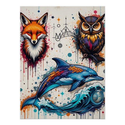 Wild Streets: Graffiti Animal Portraits ポスター (正面)