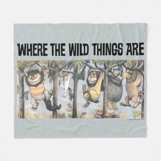Wild Things and Max Swinging From Trees フリースブランケット (正面(横))