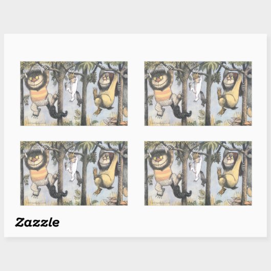 Wild Things and Max Swinging From Trees 長方形シール (シート)