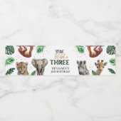Wild & Three サファリ 誕生日招待状 ペットボトルラベル (シングルラベル)