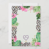 Wild & Three Pink Jungle Birthday 招待状 (裏面)