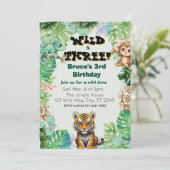 Wild & Three, Watercolor Jungle Birthday 招待状 (スタンド正面)