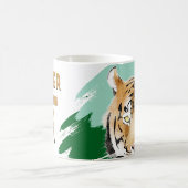 Wild Tiger Head Watercolor Birthday コーヒーマグカップ (中央)