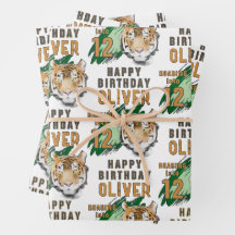 Wild Tiger Head Watercolor Birthday 