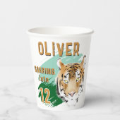 Wild Tiger Head Watercolor Birthday  紙コップ (裏面)