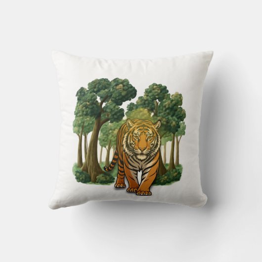 “Wild Tiger in the Forest – Natural Light Jungle D クッション (裏面)