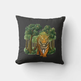“Wild Tiger in the Forest – Natural Light Jungle D クッション