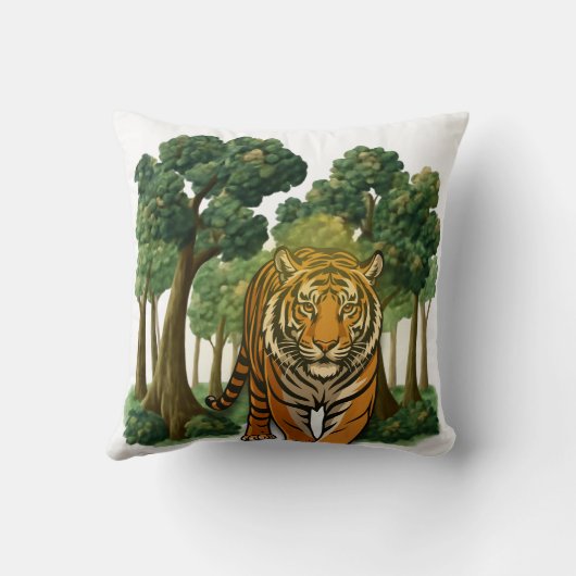 “Wild Tiger in the Forest – Natural Light Jungle D クッション (裏面)