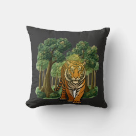 “Wild Tiger in the Forest – Natural Light Jungle D クッション