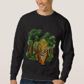 “Wild Tiger in the Forest – Natural Light Jungle D スウェットシャツ (正面)