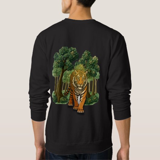 “Wild Tiger in the Forest – Natural Light Jungle D スウェットシャツ (裏面)