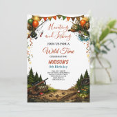 Wild Time Hunting and Fishing Boys 8th Birthday  招待状 (スタンド正面)