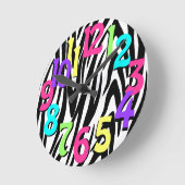Wild Time Zebra Stripe ラウンド壁時計 (傾斜)