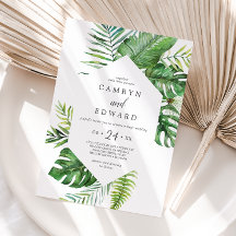 Wild Tropical Palm Hexagon Casual Wedding