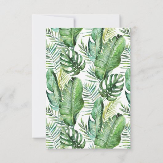 Wild Tropical Palm Menu Choice RSVPカード (裏面)