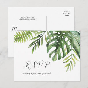 Wild Tropical Palm Menu Choice RSVPポストカード インビテーションポストカード