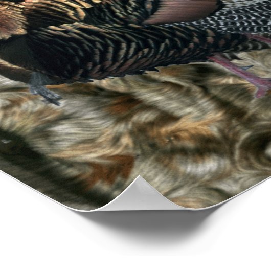 Wild Turkey Hunting Quotes and Camo Poster ポスター (角)